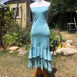 Yigal Azrouël Aqua Bandeau Dress
